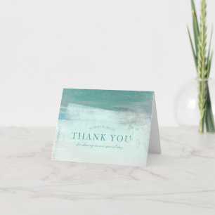 Turquoise Ombre Watercolor Wash Thank You Card