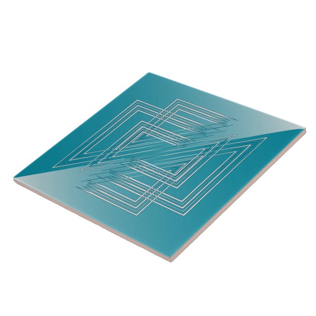 Turquoise opal white ceramic tile (Side)