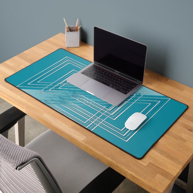 Turquoise opal white desk mat (Office 2)