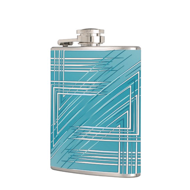 Turquoise opal white hip flask (Left)