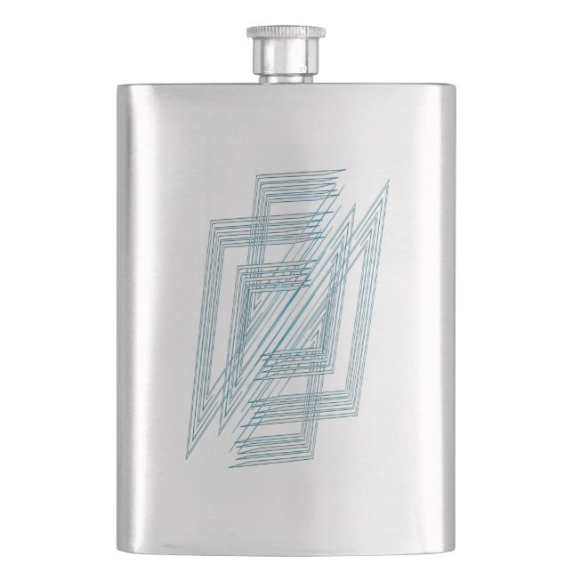 Turquoise opal white hip flask (Front)
