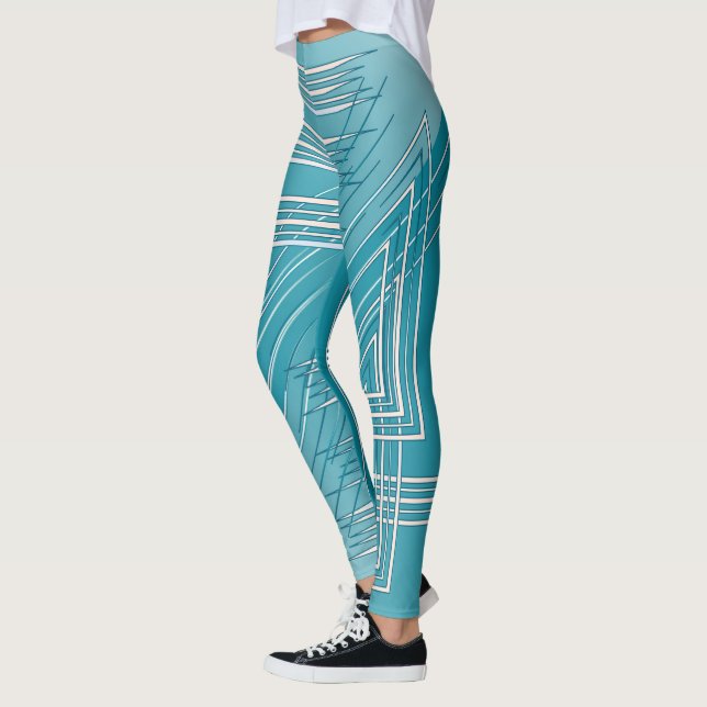 Turquoise opal white leggings (Left)