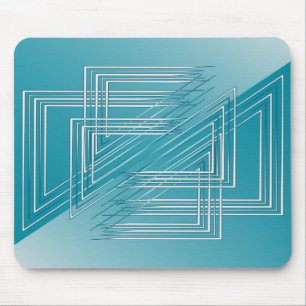 Turquoise opal white mouse pad