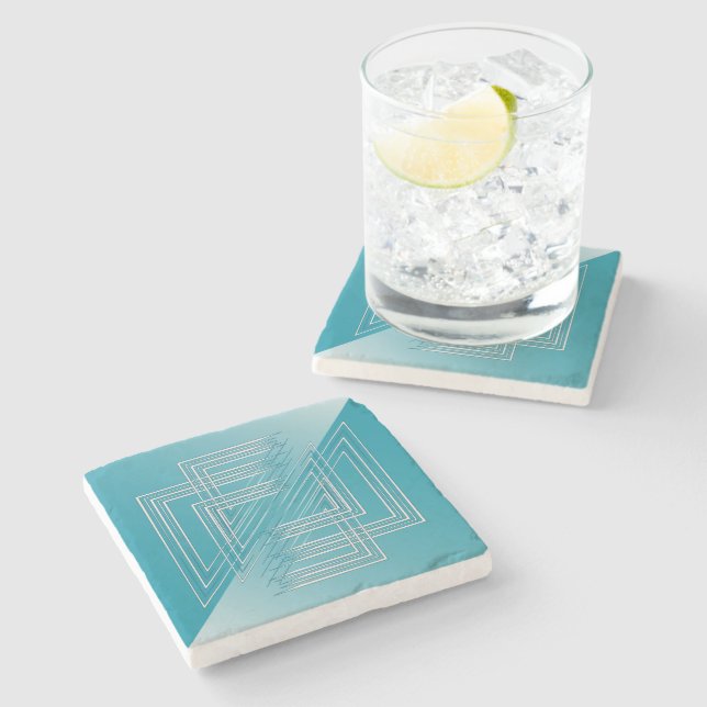Turquoise opal white stone coaster (Side)