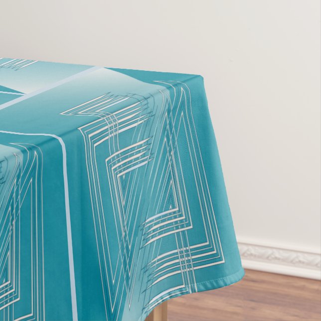 Turquoise opal white tablecloth (In Situ)