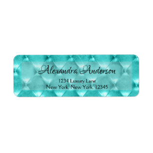 Turquoise or Teal Blue Jewelled Parisian Return Address Label