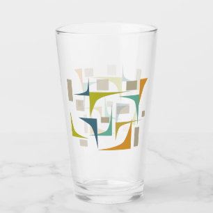 Turquoise Orange Green Corners Mid Century Retro Glass