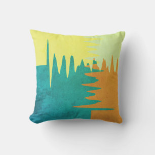 Turquoise Orange Yellow Green Cushion