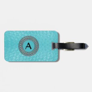 Turquoise Ostrich Skin Look Custom Luggage Tage Luggage Tag