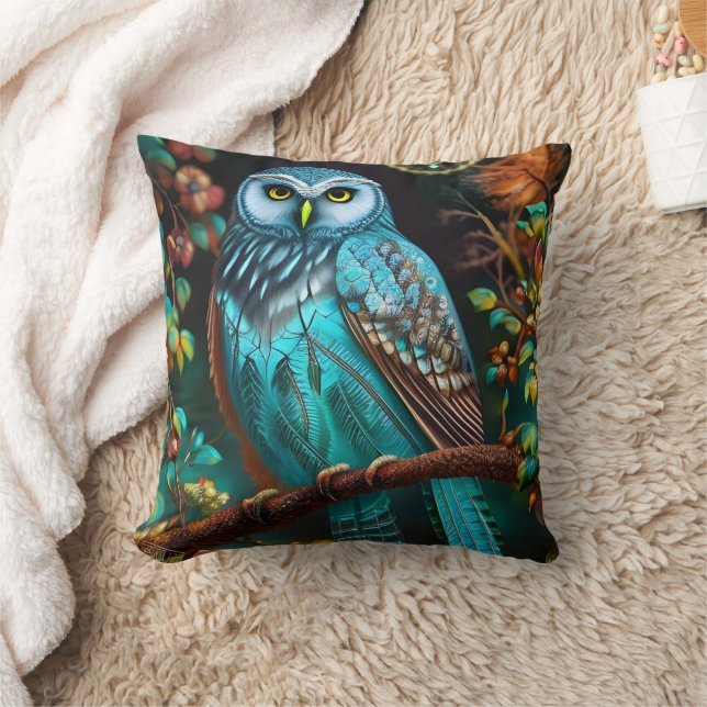 Turquoise owl cushion (Blanket)