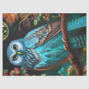 Turquoise owl tissue paper