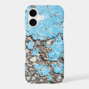 turquoise paint stain on asphalt