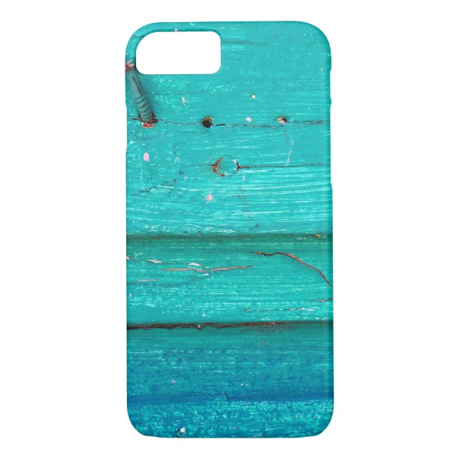 turquoise painted wood Case-Mate iPhone case (Back)