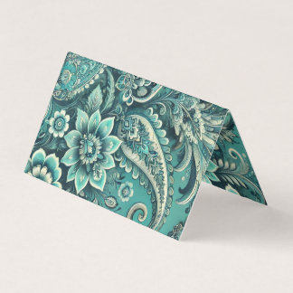 Turquoise Paisley Floral Pattern