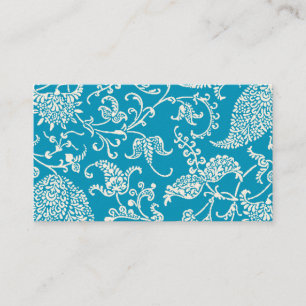Turquoise Paisley Profile Business Card