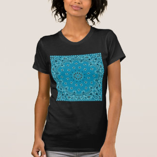 Turquoise Paisley Western Bandanna Scarf Print T-Shirt