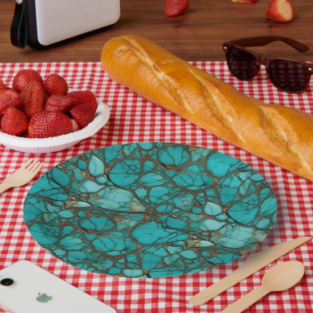 Turquoise  paper plate (Picnic)