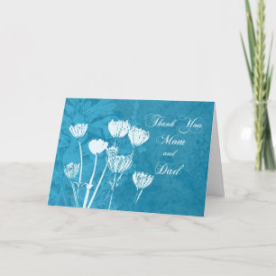 Turquoise Parents  Wedding Day Thank You Card