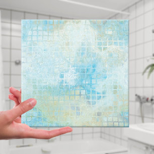Turquoise Pastel Geometric Bathroom Tile