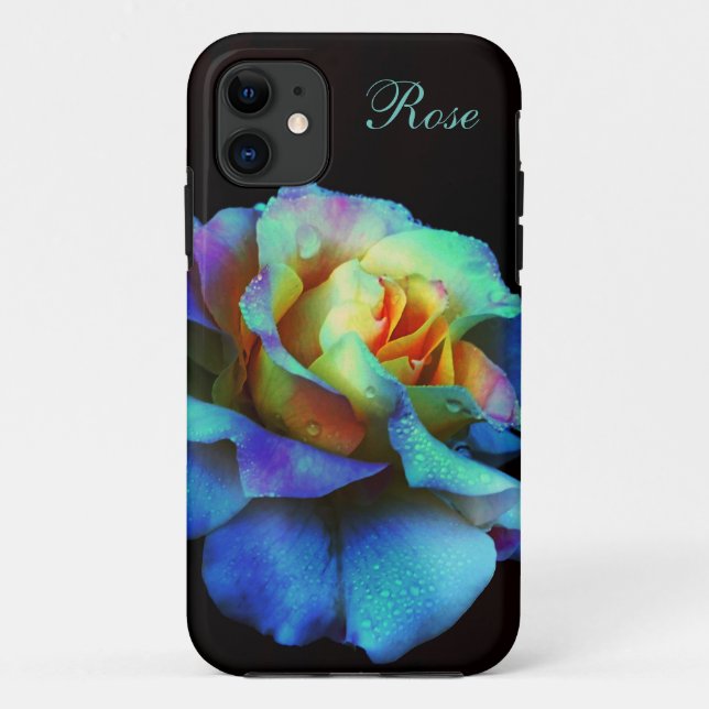 Turquoise Pastel Rainbow Rose iPhone 5 case (Back)
