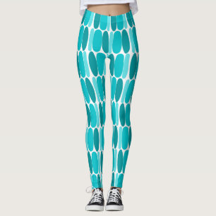 Turquoise Pattern Colourful Shapes Leggings