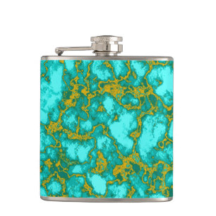 Turquoise Pattern Hip Flask