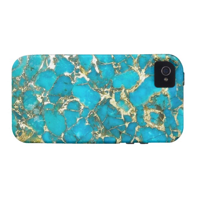 Turquoise Pattern iPhone Case (Back Horizontal)