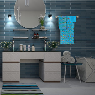 Turquoise Pattern  mini wildflower  Bath Towel Set