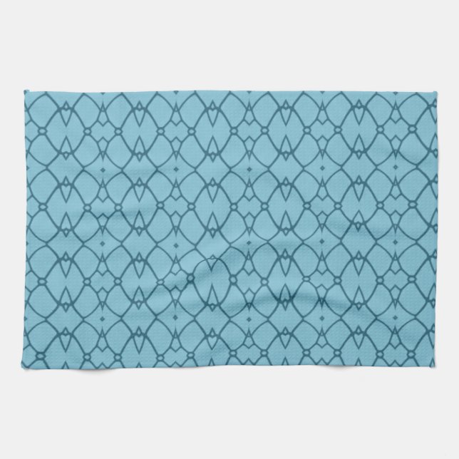 Turquoise Pattern  Tea Towel (Horizontal)