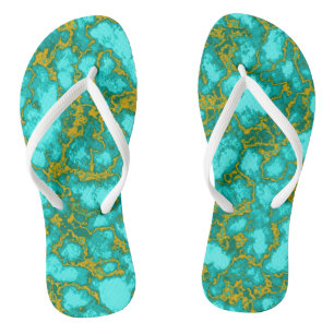 Turquoise Pattern Thongs