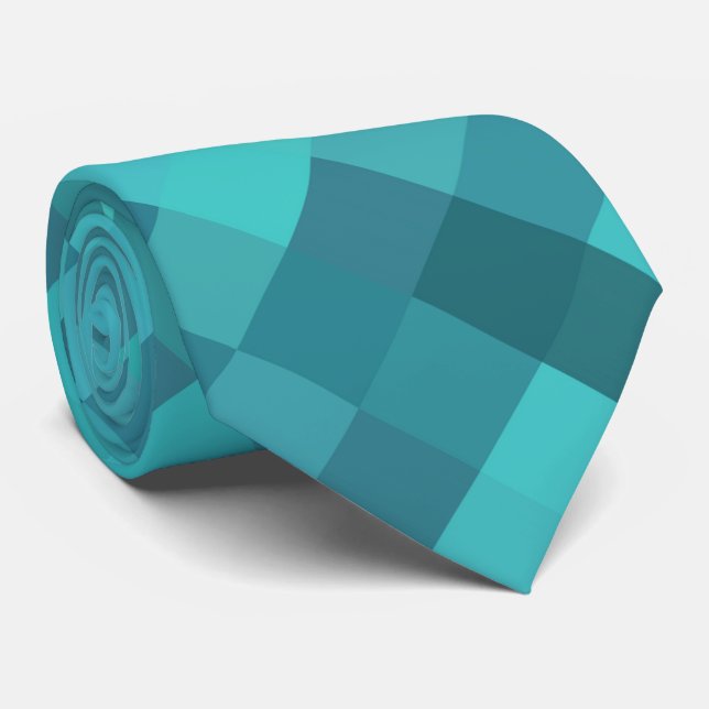 Turquoise Pattern Tie (Rolled)