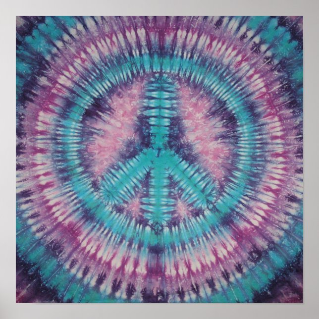 Turquoise Peace Sign Tie Dye (Front)