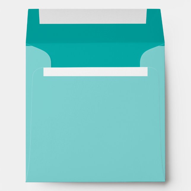 Turquoise Peacock Background Ready to Customise Envelope (Back (Bottom))