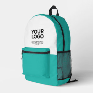 Turquoise   Personalised Business Logo and Text Printed Backpack