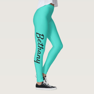 Turquoise Personalised Custom XS (0-2) to XL (16) Leggings