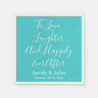 Turquoise Personalised Script Wedding Reception