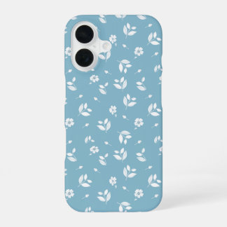 turquoise phone cover with white flowers