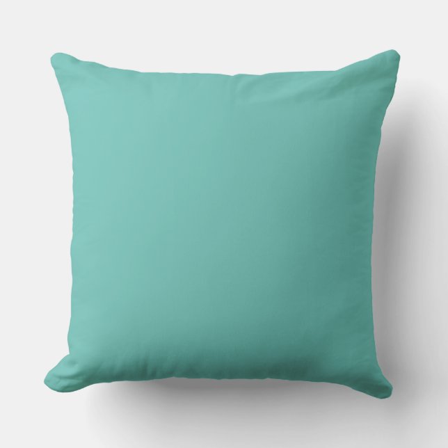 Turquoise pillow Teal blue green solid colour (Front)