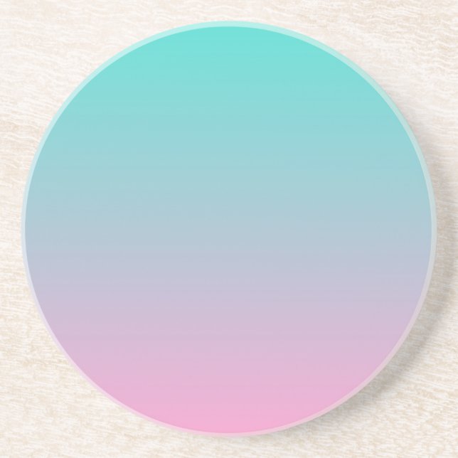 Turquoise Pink Ombre Coaster (Front)
