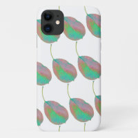 Turquoise Pink Pear Tree Leaf iPhone 11 Case