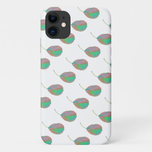 Turquoise Pink Pear Tree Leaf iPhone 11 Case