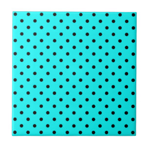 Turquoise polka dot background ceramic tile
