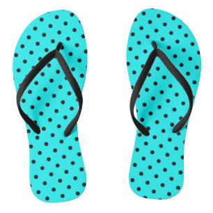 Turquoise polka dot background thongs