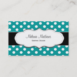 Turquoise Polka Dot Business Cards