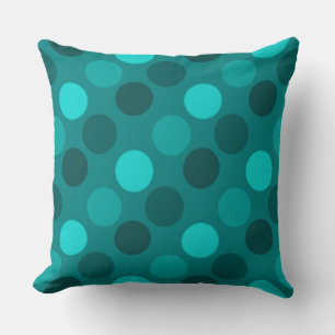 Turquoise Polka Dot Cushion