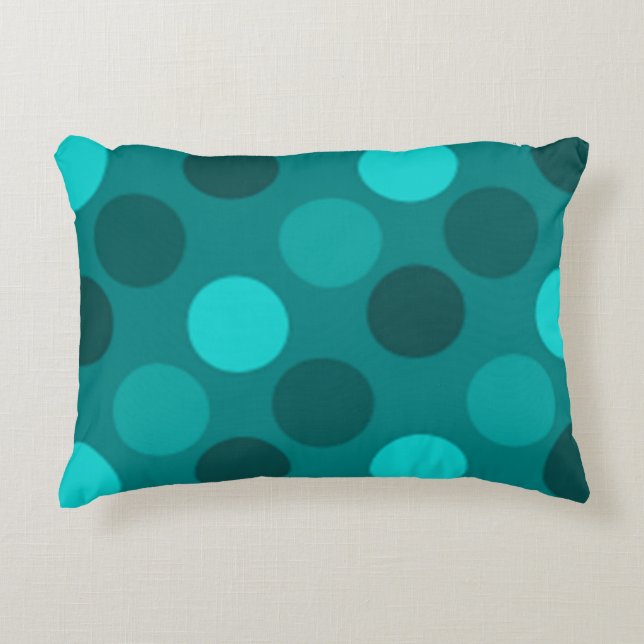 Turquoise Polka Dot Decorative Cushion (Front)