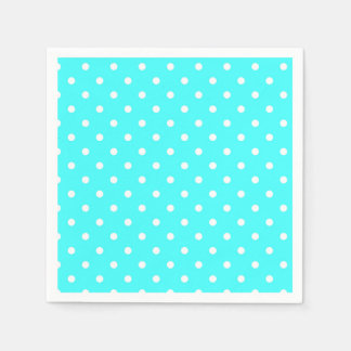 Turquoise polka dot modern glamour napkin