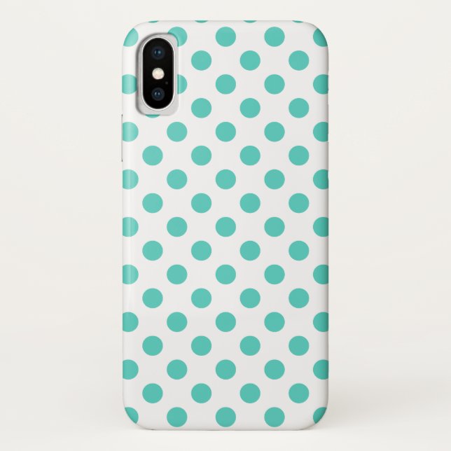 Turquoise polka dots Case-Mate iPhone case (Back)