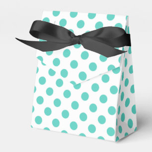 Turquoise polka dots favour box