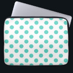 Turquoise polka dots laptop sleeve<br><div class="desc">Turquoise polka dots on white background</div>